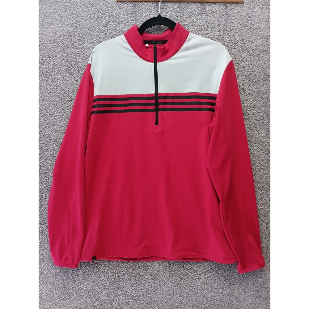 Adidas ClimaCool Y2K Quarter Zip Pullover Mens M Red‎ White Golf